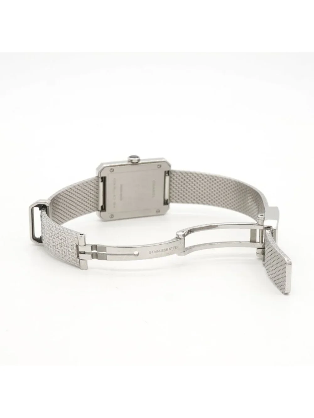 Chanel Boyfriend Tweed Diamond Bezel Black Dial Watch